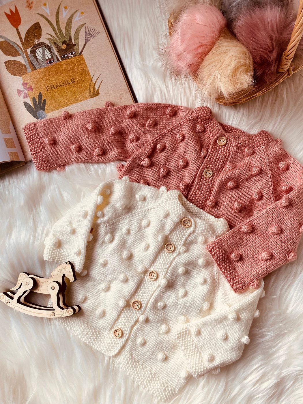 Bubble baby sweater, Unisex cardigan